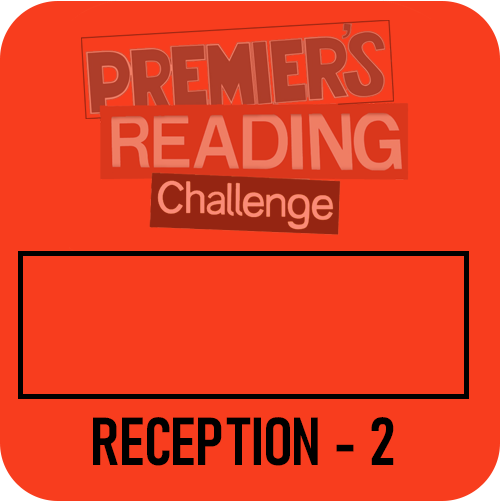 Orange red Premier's Reading Challenge logo for Rec-2