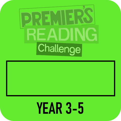 Green Premier's Reading challenge logo for Year 3-5