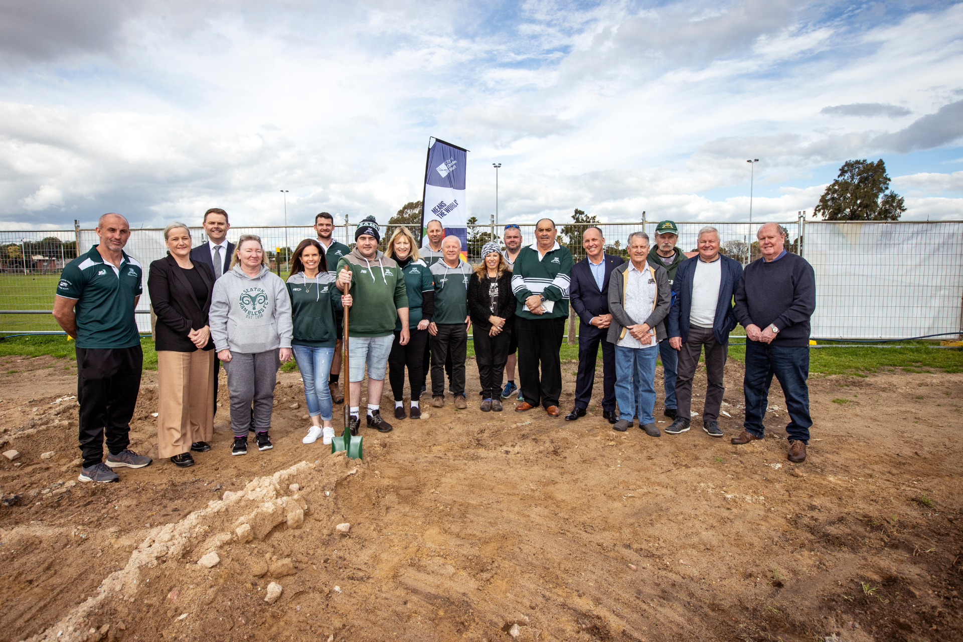 Pedlar Reserve sod turning group