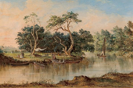 Boating Party on the Patawalonga River, J. D. Stone, 1875 (AGSA Collection)