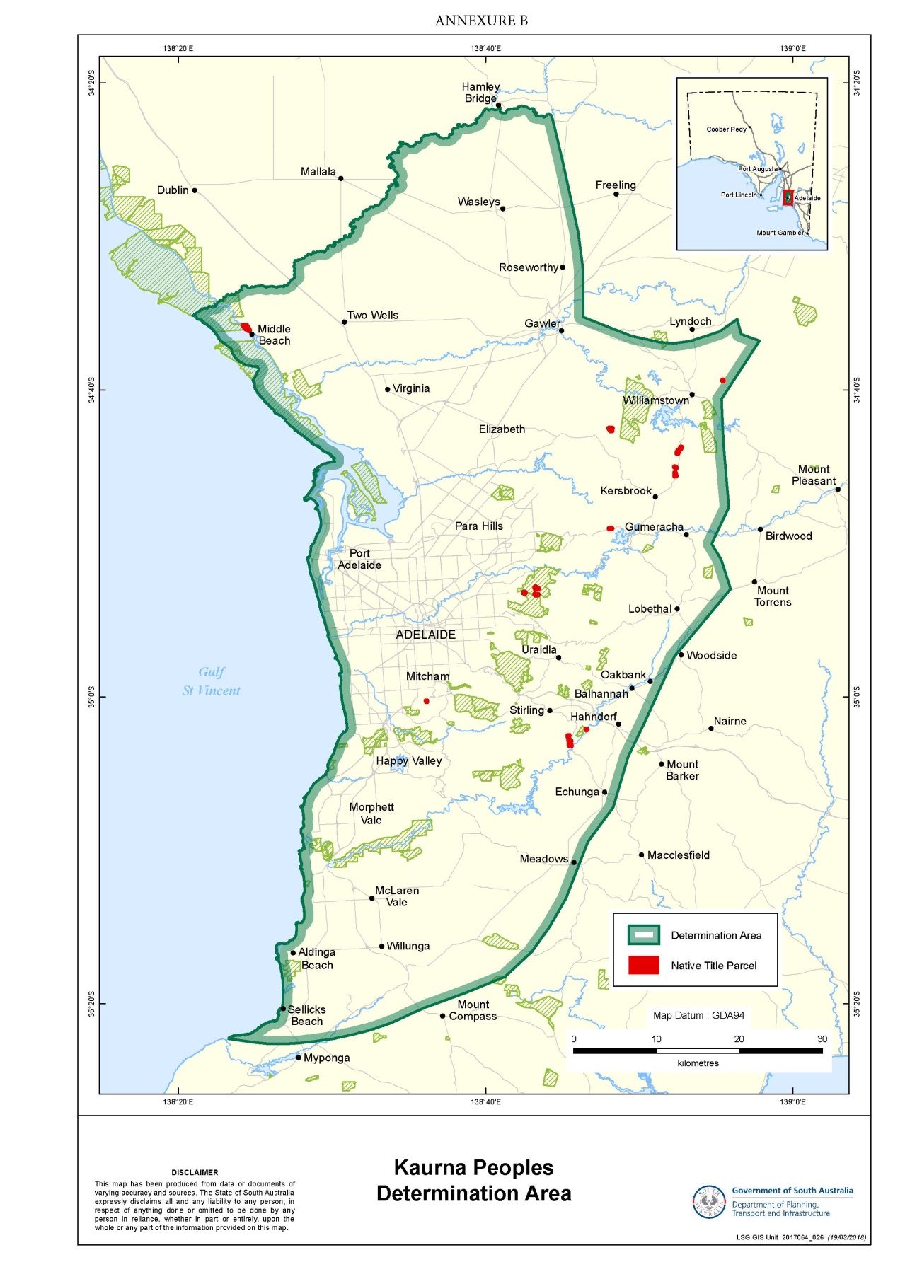 Kaurna Native Title Claim S6001 00 ANNEXURE B Kaurna Native Title Claim S6001 00 ANNEXURE B
