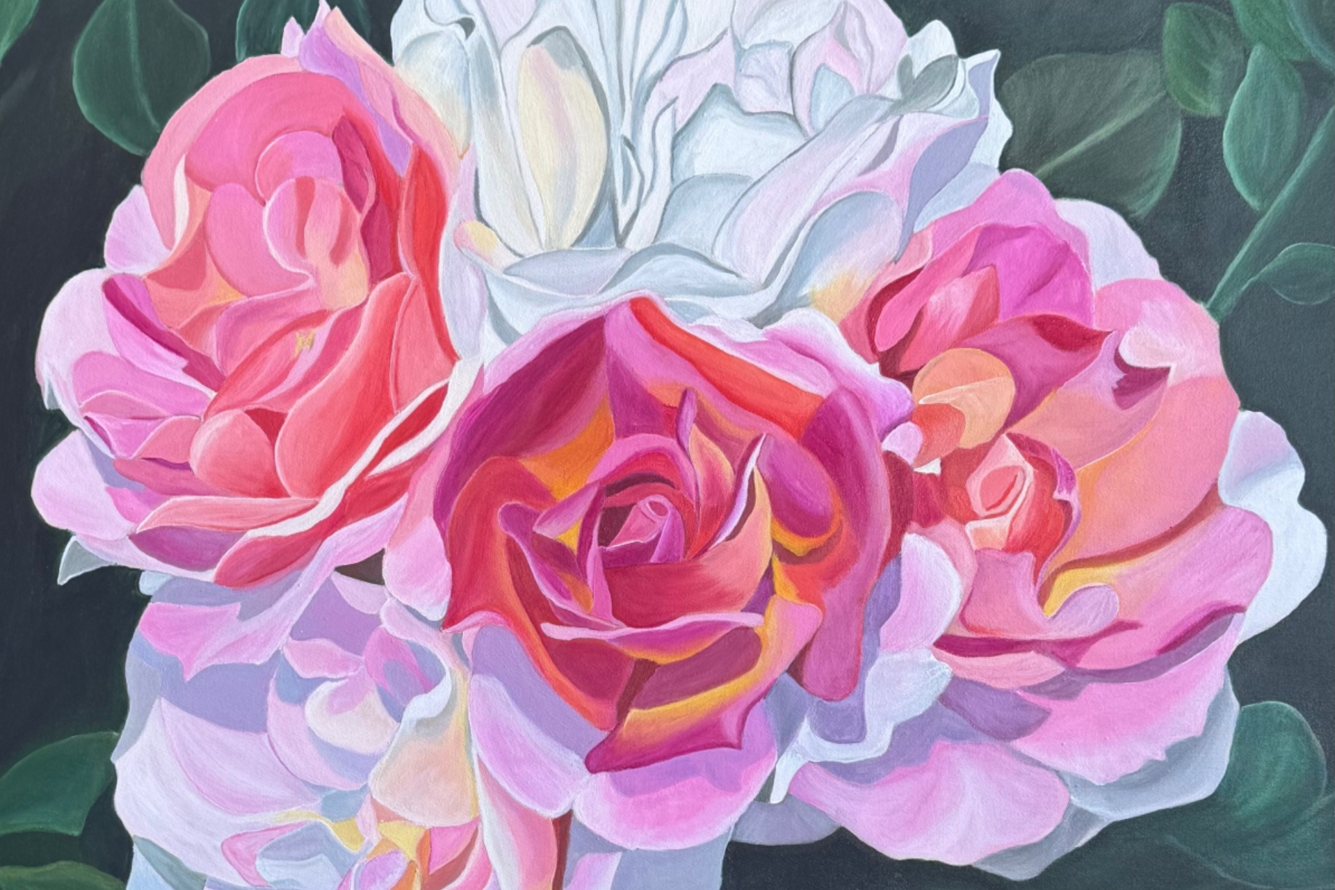 A painting of flowers