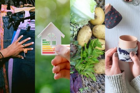 Sustainable Saturdays  - Collage of sustainable activities like craft and gardening